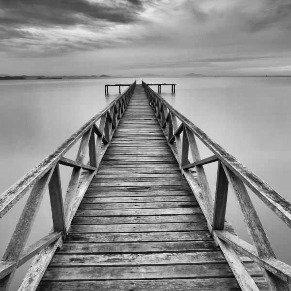 Black & White Photo of Bridge, Copyright 2019