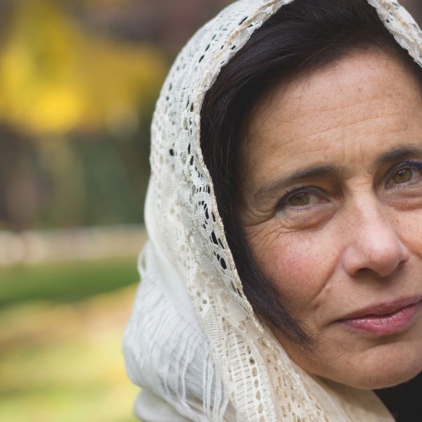 Woman in Scarf, copyright 2019